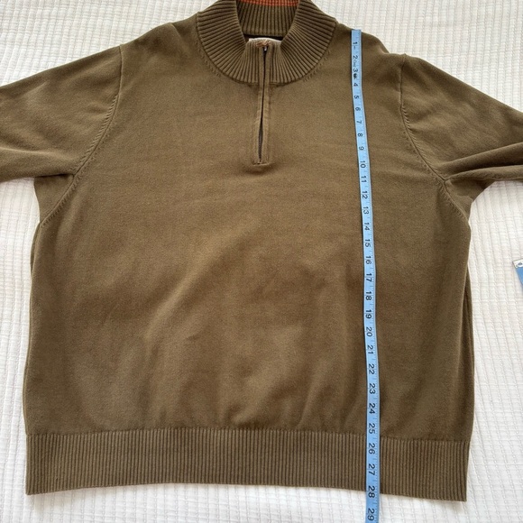 Duluth Trading Co. Mens Olive Green Mock Neck Quarter Zip Sweater Size XL - Picture 7 of 7